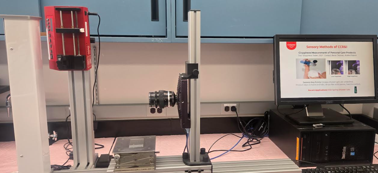 Gloppiness testing device setup