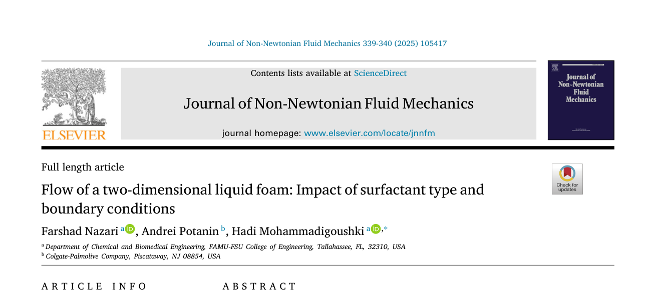 Flow of a two-dimensional liquid foam: Impact of surfactant type and boundary conditions — journal paper header